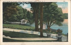 Boat House at Round Lake, Camp of Masonic Home Postcard