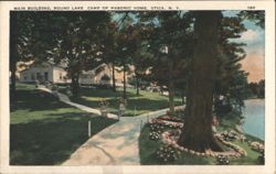 Main Building, Round Lake Camp of Masonic Home, Utica, NY Postcard