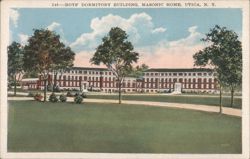 Boys' Dormitory Building, Masonic Home, Utica, NY Postcard