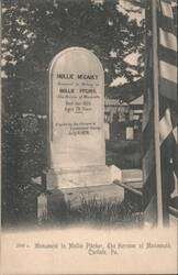 Mollie Pitcher Monument, Heroine of Monmouth, Carlisle, PA Postcard
