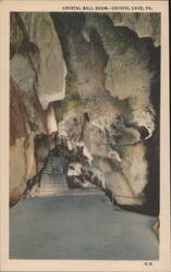 Crystal Ball Room, Crystal Cave, PA Postcard