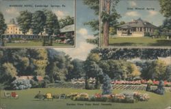 Riverside Hotel, Gray Mineral Spring, Garden View Postcard