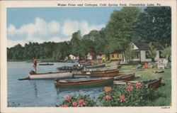 Water Front and Cottages, Cold Spring Park, Canadohta Lake Postcard