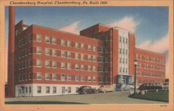 Chambersburg Hospital, Chambersburg, PA. Built 1950 Postcard