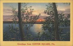 Sunset over Water, Framed by Trees Postcard
