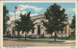 U.S. Post Office, American Flag Postcard