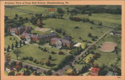 Airplane View of Penn Hall School Postcard