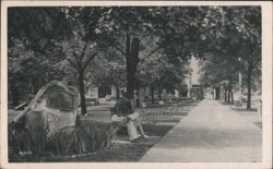 Clarion WWI Memorial Park, Man on Bench Postcard