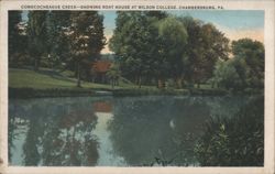 Conococheague Creek, Boat House at Wilson College Postcard