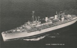 USS Yosemite AD-19 Destroyer Tender, Newport RI Postcard