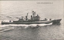 U.S.S. WILKINSON DL-5 Destroyer Leader Newport RI Postcard