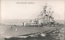 USS Willis A. Lee DL-4 Destroyer Leader Newport, RI Postcard