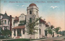 Adelphian Club House, Central Ave & Walnut Sts, Alameda, CA Postcard
