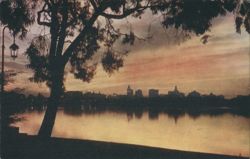 Sunset, Lake Merritt, Oakland, CA Postcard