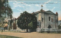 General View of San Gabriel Mission, California, Founded 1771 Postcard