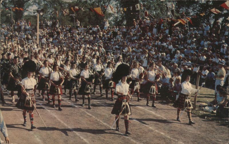 Massed Pipe Bands, Highland Games Antigonish NS Canada