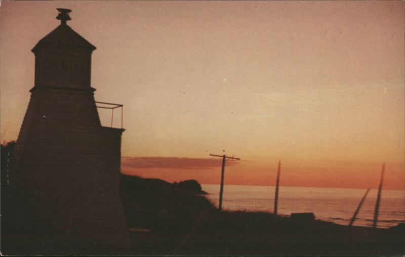 Margaree Harbor Light Sunset Silhouette Canada Nova Scotia