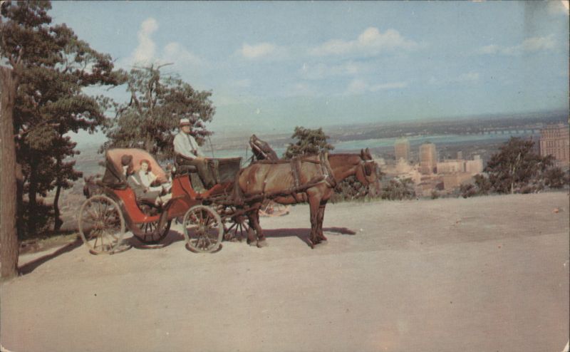 Old French Horsedrawn Carriage on Mount Royal Montreal QC Canada