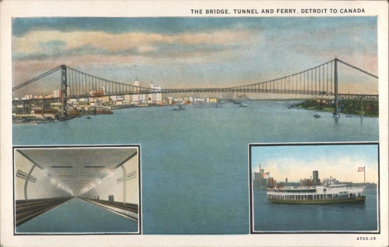 The Bridge Tunnel and Ferry, Detroit to Canada Michigan