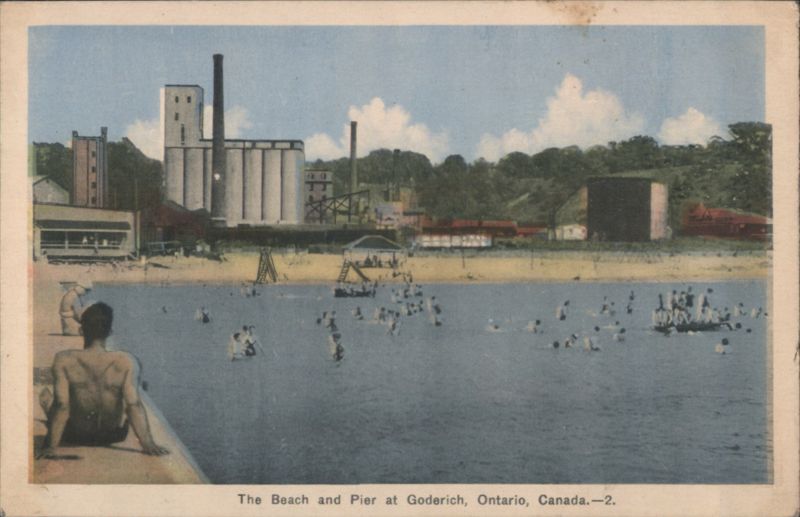Beach and Pier at Goderich, Ontario Canada