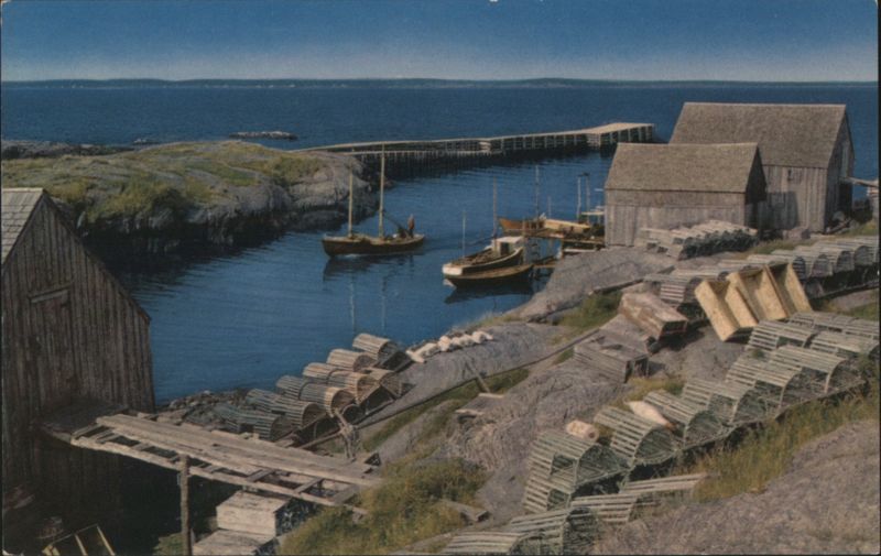 Fishing Boats, Lobster Traps & Shacks Blue Rocks NS Canada