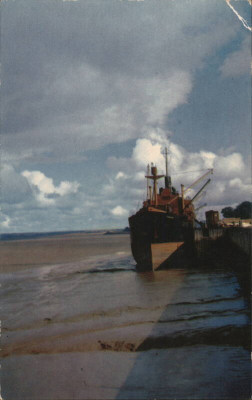 Low Water at Windsor, NS, Vessels High & Dry at Dockside Canada
