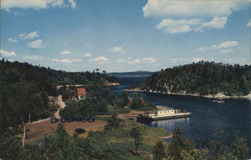 Scenic Harbors in New Brunswick with Ferry & Houses NB Canada