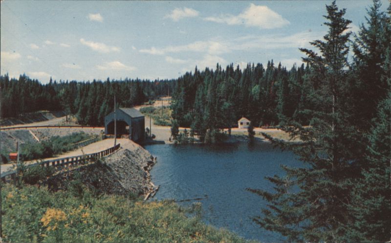 Covered Bridge, Lake, and Forest, Fundy National Park Moncton NB Canada