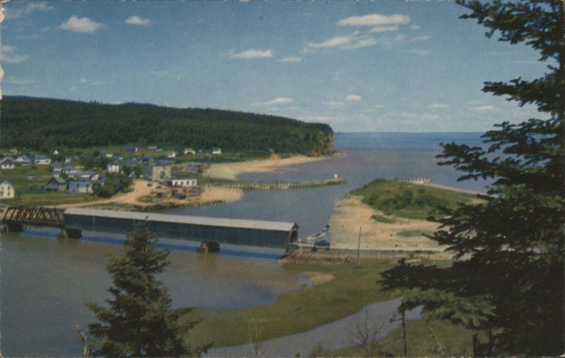 Alma, Entrance to Fundy National Park, Covered Bridge NB Canada