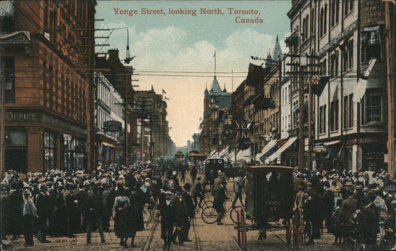 Yonge Street, looking North, Toronto Canada Ontario