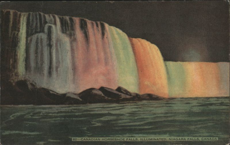 Canadian Horseshoe Falls, Illuminated, Niagara Falls ON Canada
