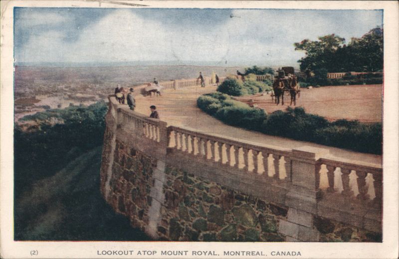 Lookout Atop Mount Royal, Horse-Drawn Carriages Montreal QC Canada