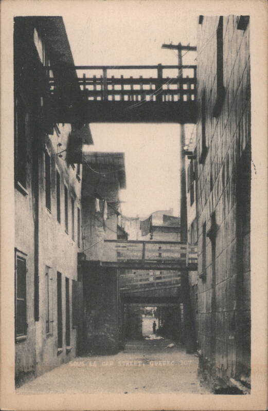 Sous le Cap Street, Quebec with overhead walkways QC Canada