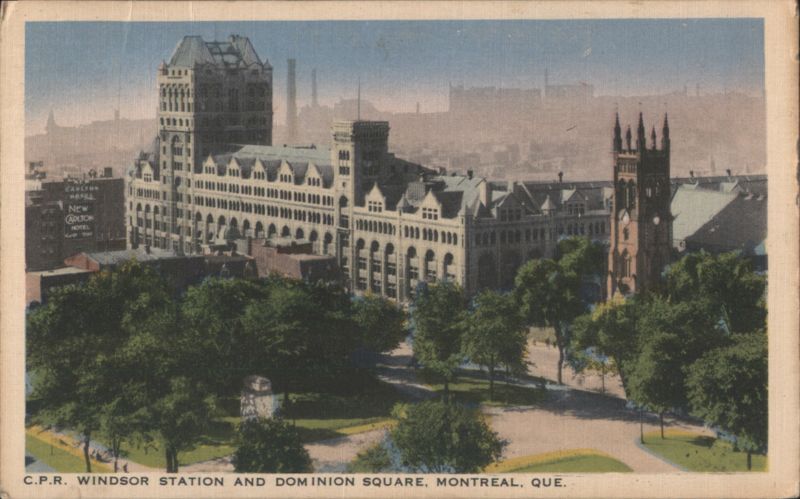 C.P.R. Windsor Station and Dominion Square, Montreal QC Canada