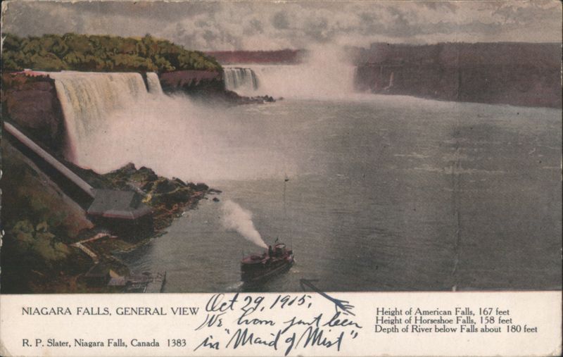 Niagara Falls, General View, Maid of the Mist Boat Canada