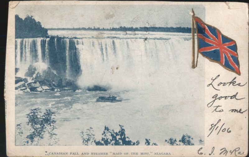 Canadian Fall, Maid of the Mist, Niagara, Canadian Flag Niagara Falls ON Canada