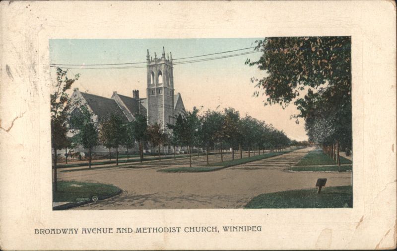 Broadway Avenue & Methodist Church, Winnipeg MB Canada