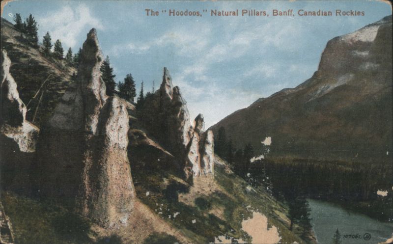 Hoodoos, Natural Pillars, Banff, Canadian Rockies AB Canada