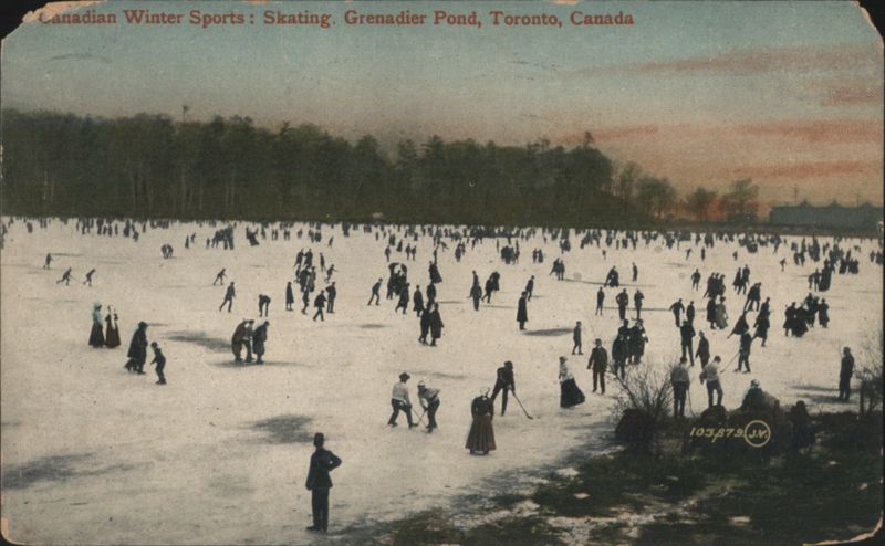 Canadian Winter Sports: Skating, Grenadier Pond, Toronto Canada