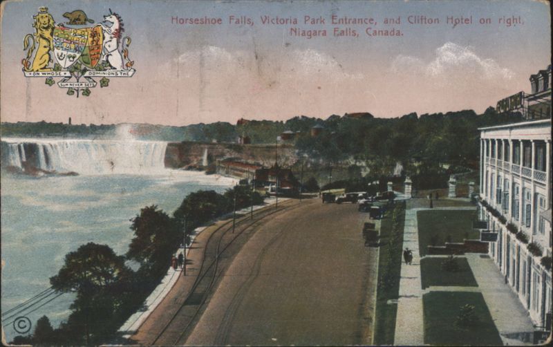 Horseshoe Falls, Victoria Park Entrance, Clifton Hotel Niagara Falls Canada