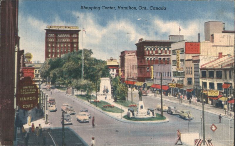 Shopping Center Street Scene, Canadian Bank of Commerce Hamilton Canada