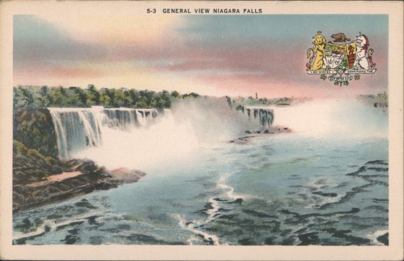 General View Niagara Falls with Coat of Arms Canada