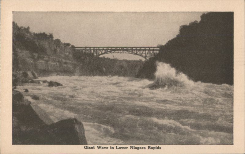 Giant Wave in Lower Niagara Rapids, Bridge Niagara Falls ON Canada
