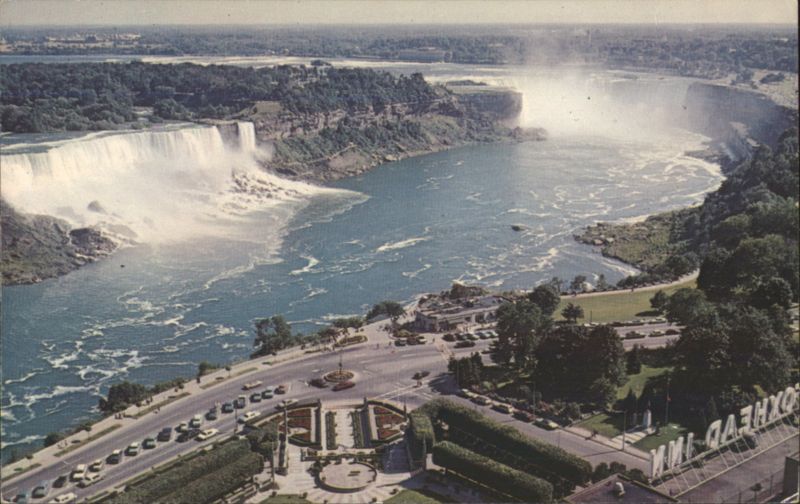 Niagara Falls, Horseshoe & American Falls, Oakes Garden ON Canada