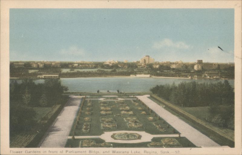Flower Gardens, Parliament Bldgs, Wascana Lake Regina SK Canada