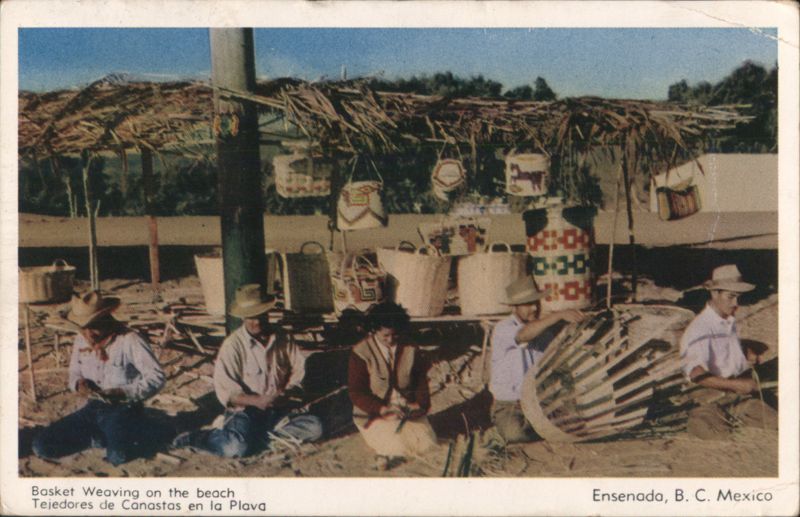Basket Weaving on the Beach, Ensenada, Mexico