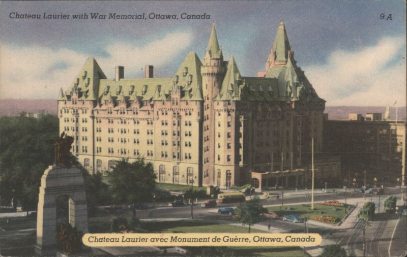 Chateau Laurier with War Memorial Ottawa ON Canada