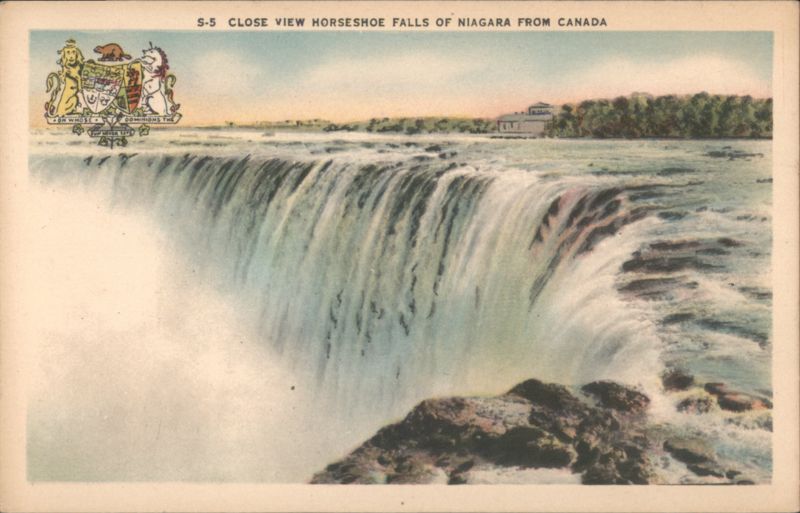 Close View Horseshoe Falls of Niagara from Canada S-5 Niagara Falls