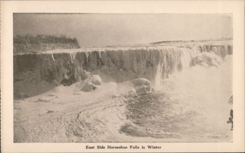East Side Horseshoe Falls in Winter Niagara Falls ON Canada