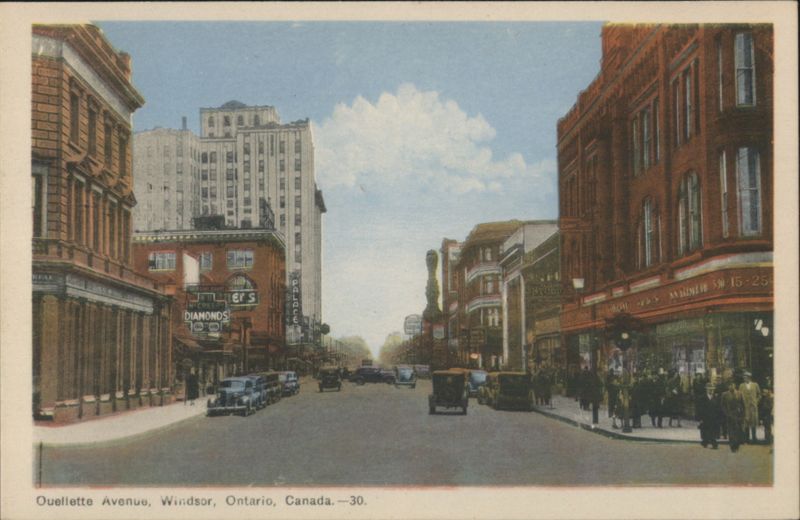 Ouellette Avenue Street Scene Windsor ON Canada Ontario